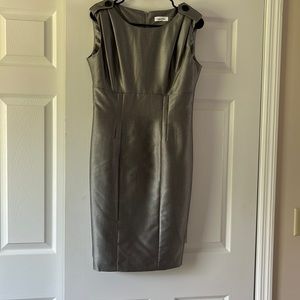 Work or Party dress! Brand New! Calvin Klein - size 6. Shiny Grey!